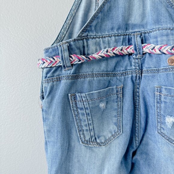Zara distressed overalls 6-9m baby girl medium wash jeans - Picture 12 of 16